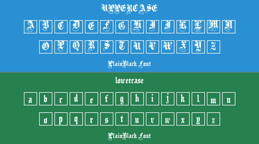 PlainBlack Font Preview