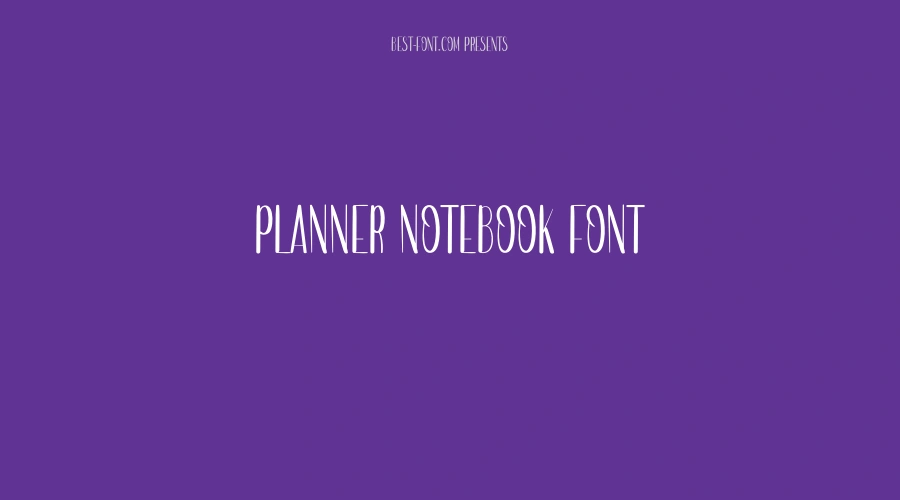 Planner Notebook Font