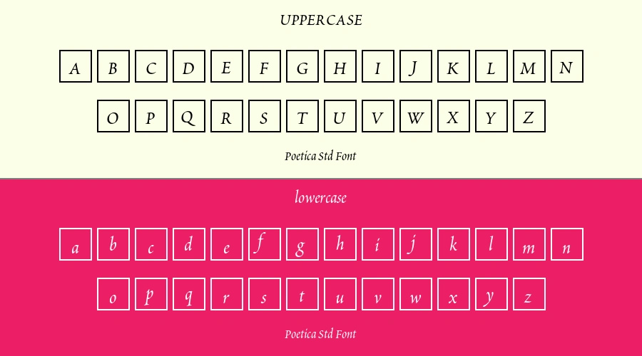 Poetica Std Font Preview