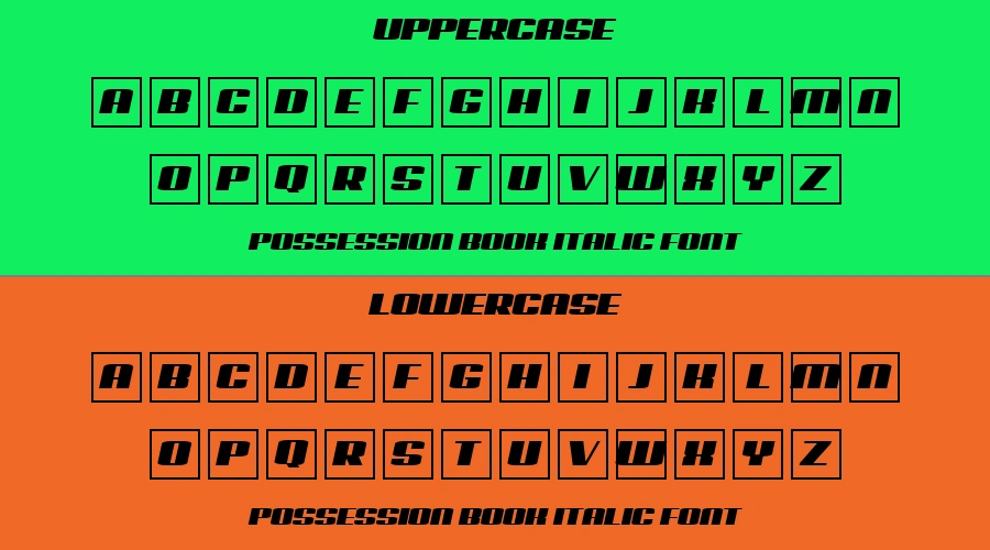 Possession Book Italic Font Preview