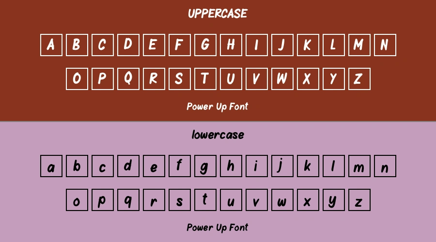 Power Up Font Preview