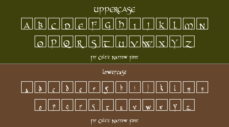 Pr Celtic Narrow Font Preview
