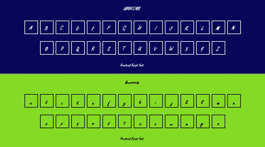 Practical Script Font Preview