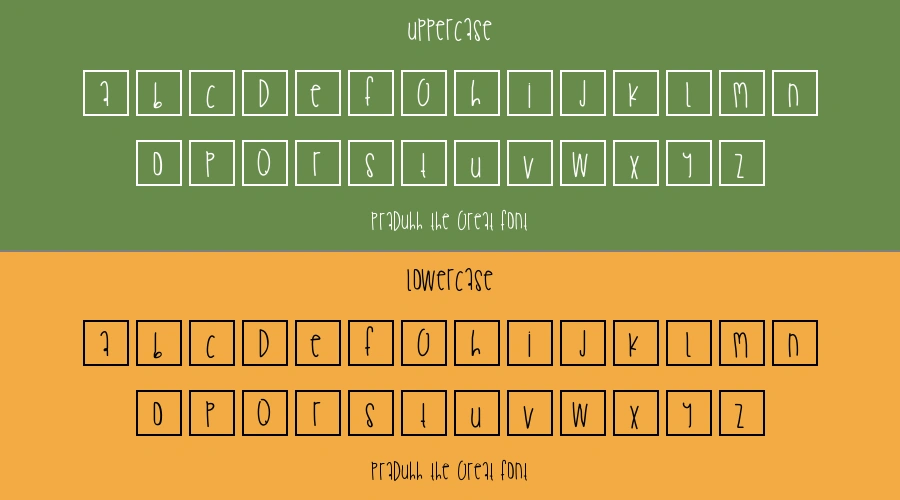 Praduhh The Great Font Preview