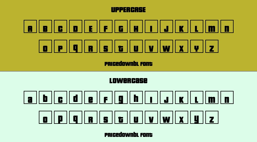 Pricedownbl Font Preview