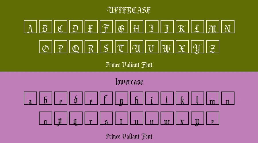 Prince Valiant Font Preview