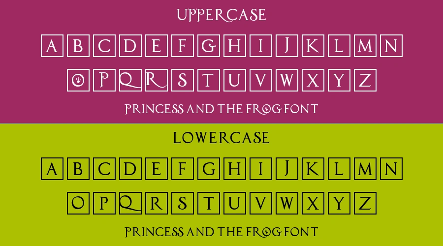 PrincesS AND THE FROG Font Preview