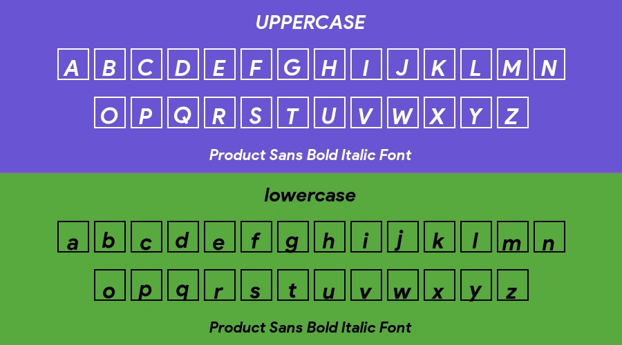 Product Sans Bold Italic Font Preview