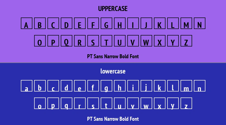 PT Sans Narrow Bold Font Preview