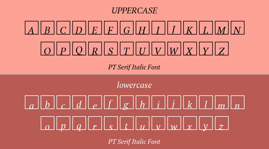 PT Serif Italic Font Preview