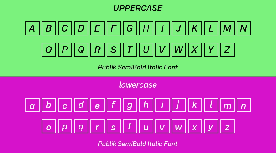 Publik SemiBold Italic Font Preview
