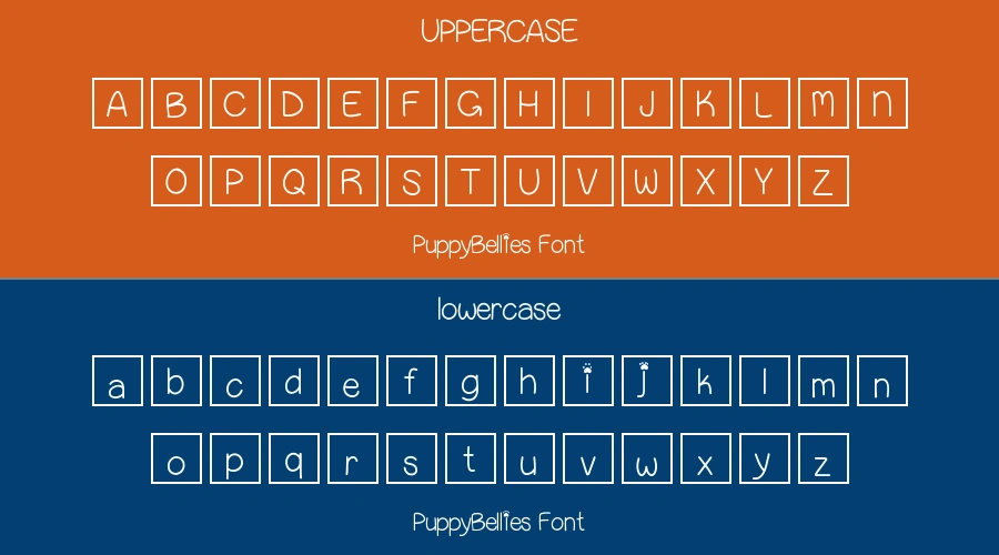 PuppyBellies Font Preview