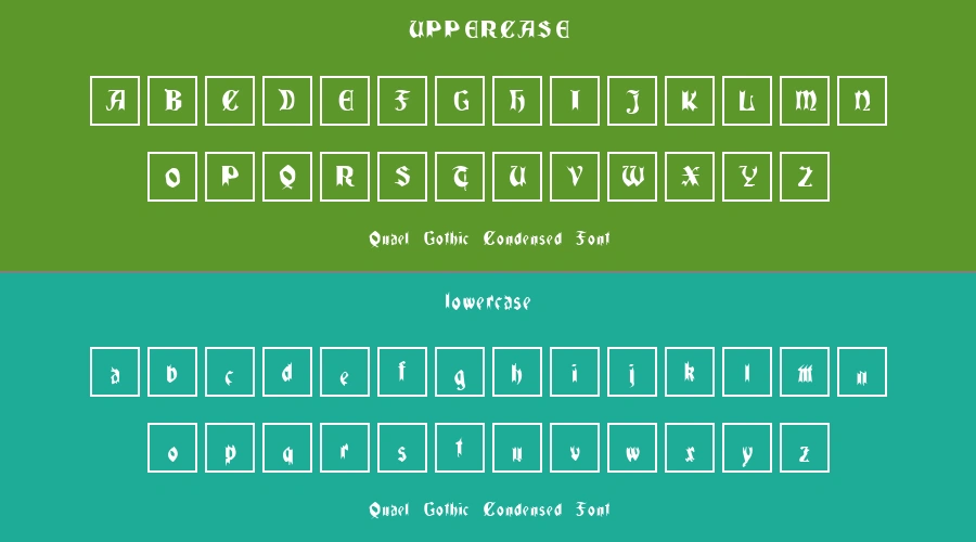 Quael Gothic Condensed Font Preview