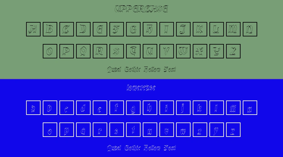 Quael Gothic Hollow Font Preview