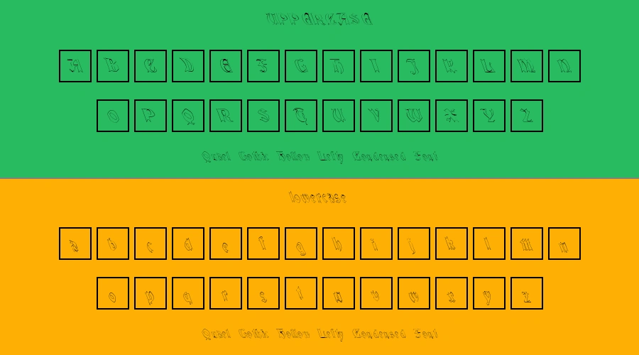 Quael Gothic Hollow Lefty Condensed Font Preview
