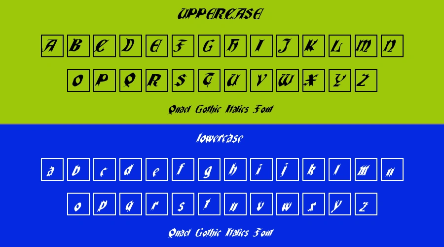 Quael Gothic Italics Font Preview