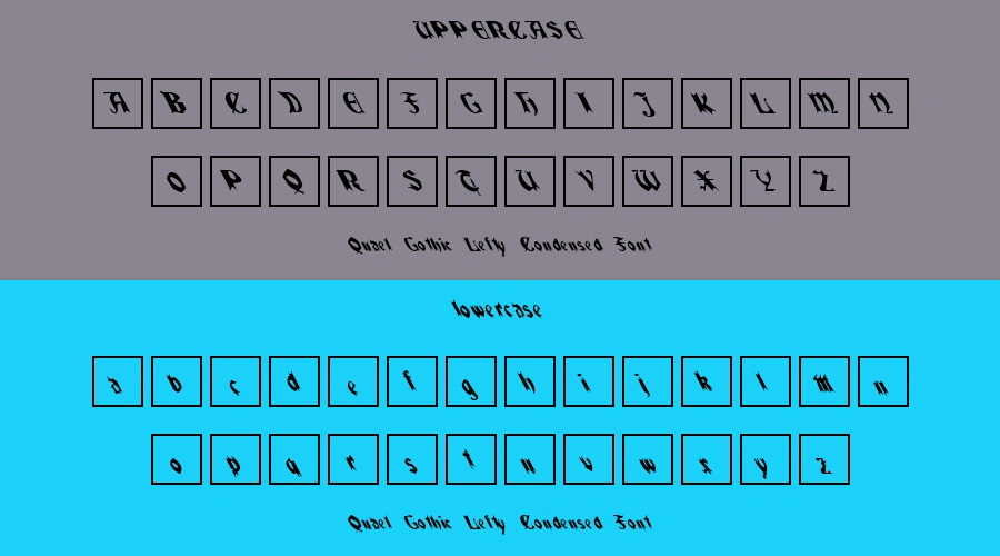 Quael Gothic Lefty Condensed Font Preview