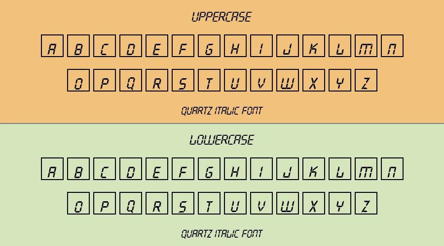 Quartz Italic Font Preview