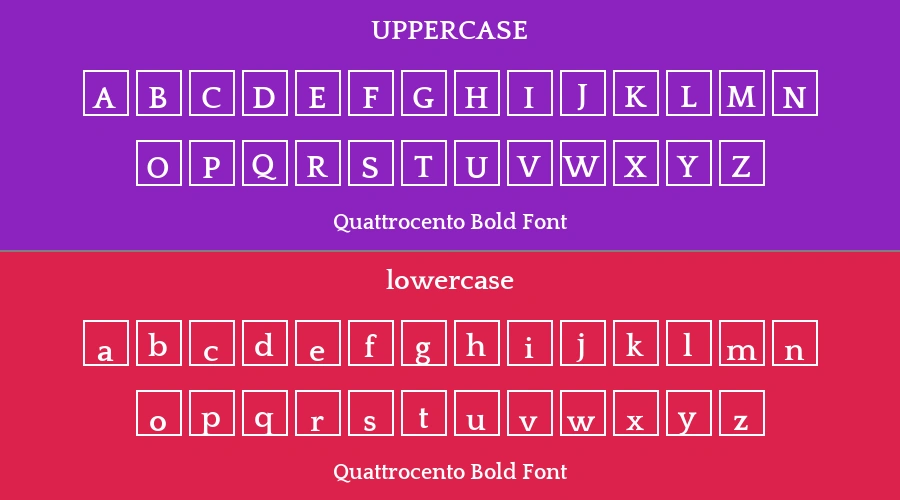 Quattrocento Bold Font Preview