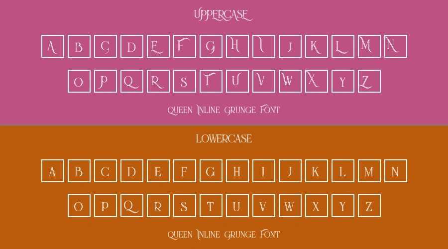 Queen Inline Grunge Font Preview