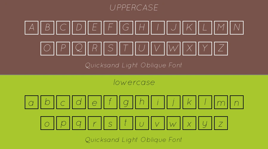Quicksand Light Oblique Font Preview