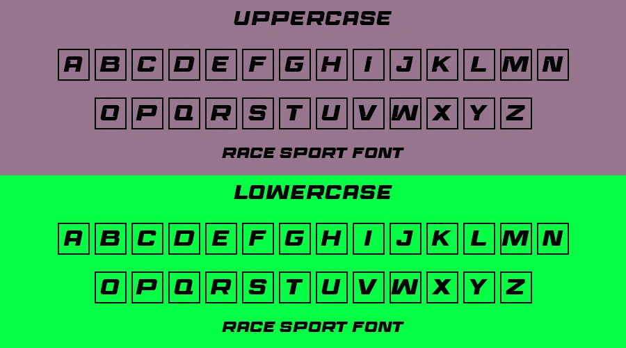 Race Sport Font Preview