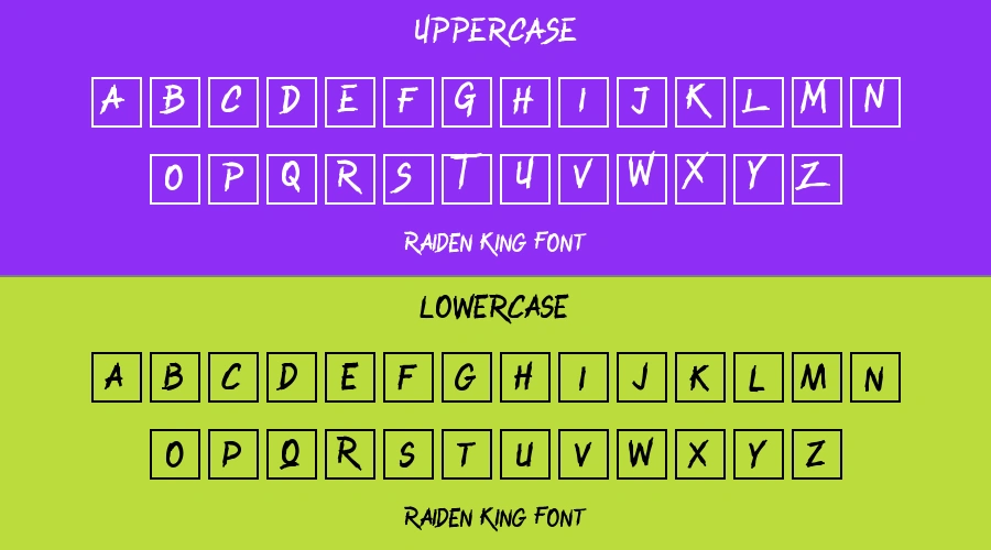 Raiden King Font Preview