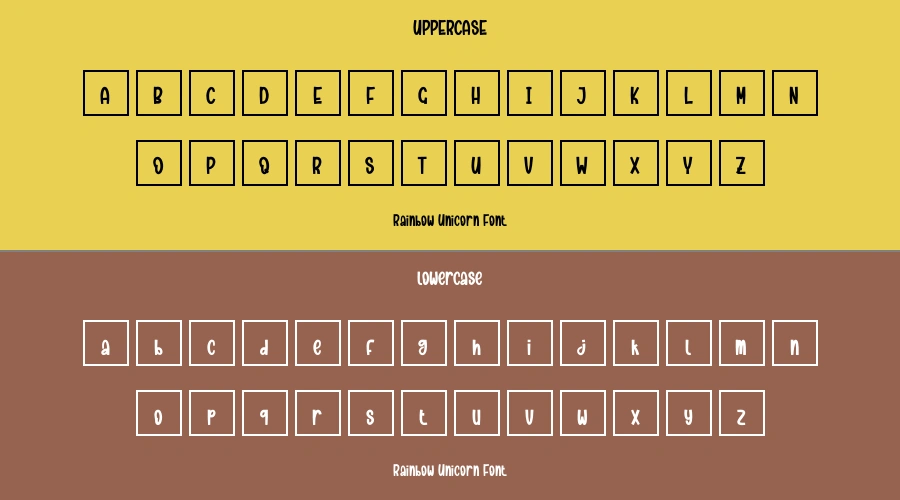 Rainbow Unicorn Font Preview