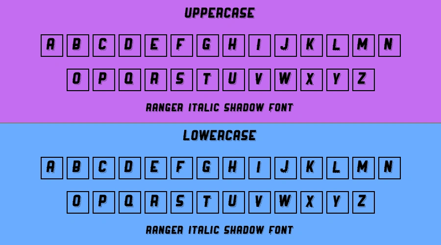 Ranger Italic Shadow Font Preview