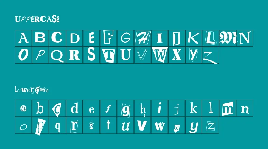 Ransom Note Font Preview