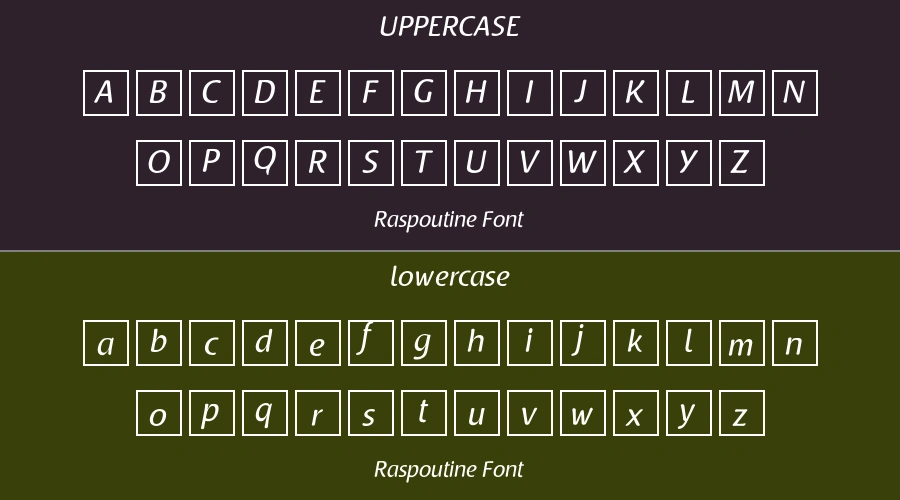 Raspoutine Font Preview
