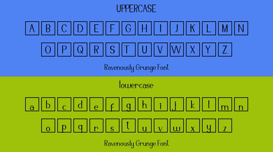 Ravenously Grunge Font Preview