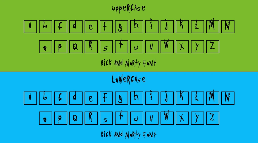 Rick and Morty Font Preview