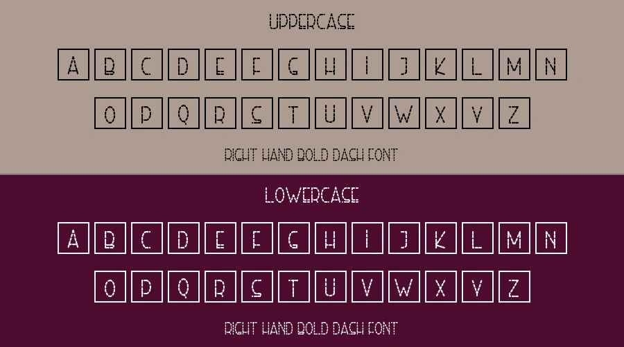 Right Hand Bold Dash Font Preview