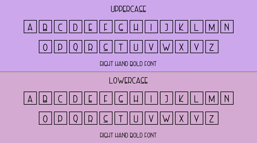 Right Hand Bold Font Preview