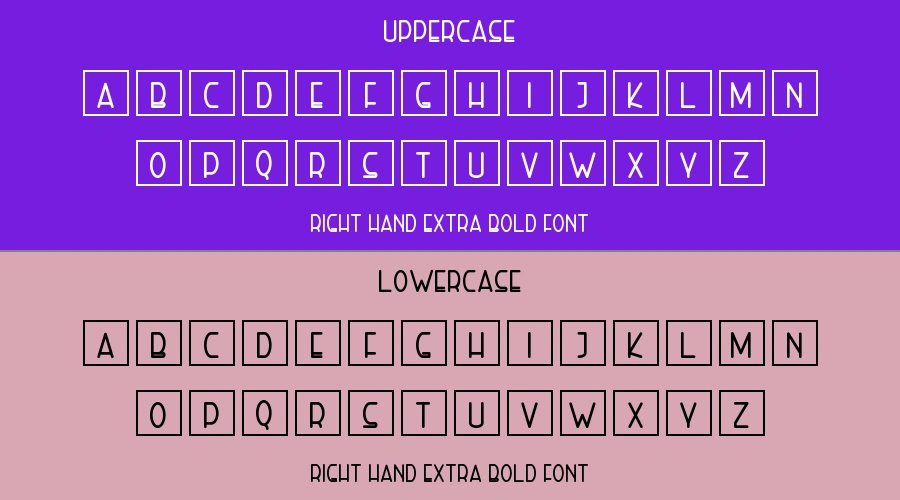 Right Hand Extra Bold Font Preview