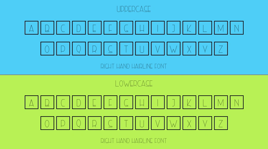 Right Hand Hairline Font Preview