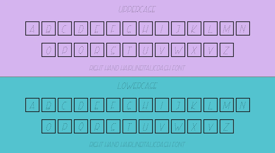 Right Hand HairlineItalicDash Font Preview