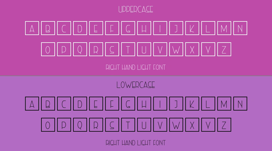 Right Hand Light Font Preview
