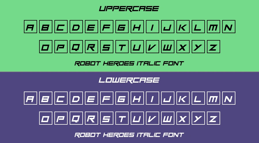 Robot Heroes Italic Font Preview
