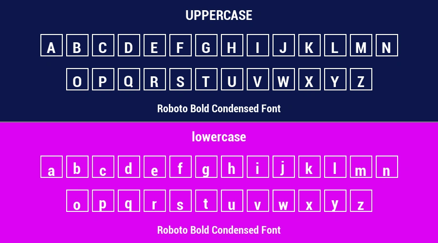 Roboto Bold Condensed Font Preview