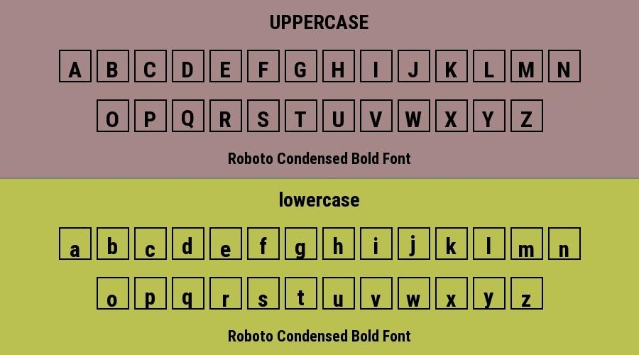 Roboto Condensed Bold Font Preview