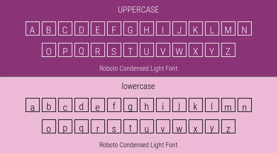 Roboto Condensed Light Font Preview