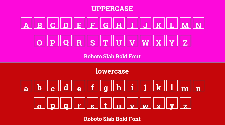 Roboto Slab Bold Font Preview