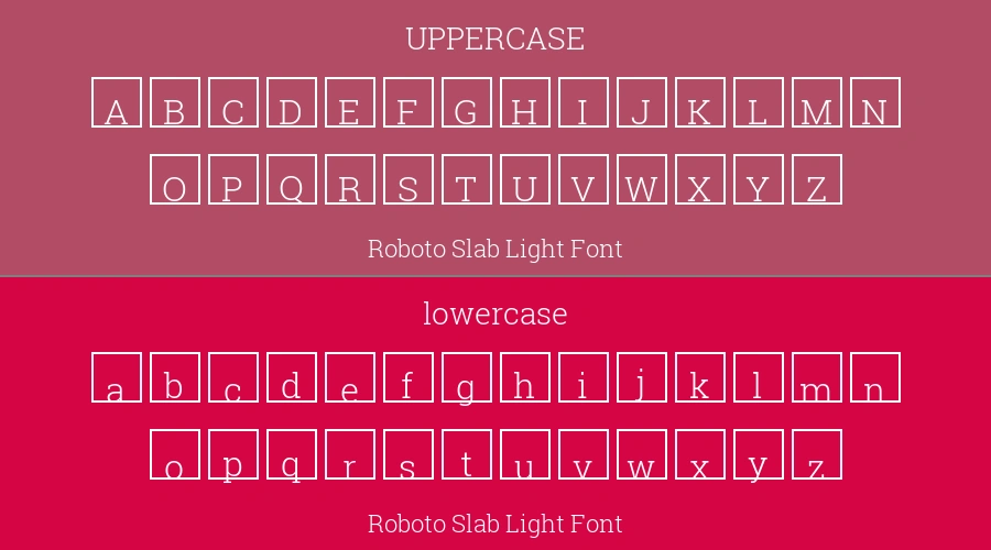 Roboto Slab Light Font Preview