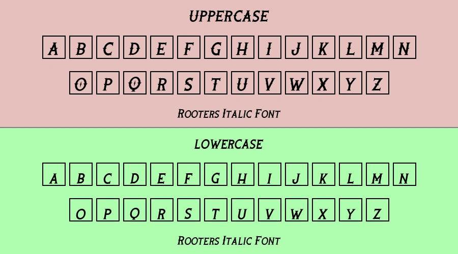 Rooters Italic Font Preview