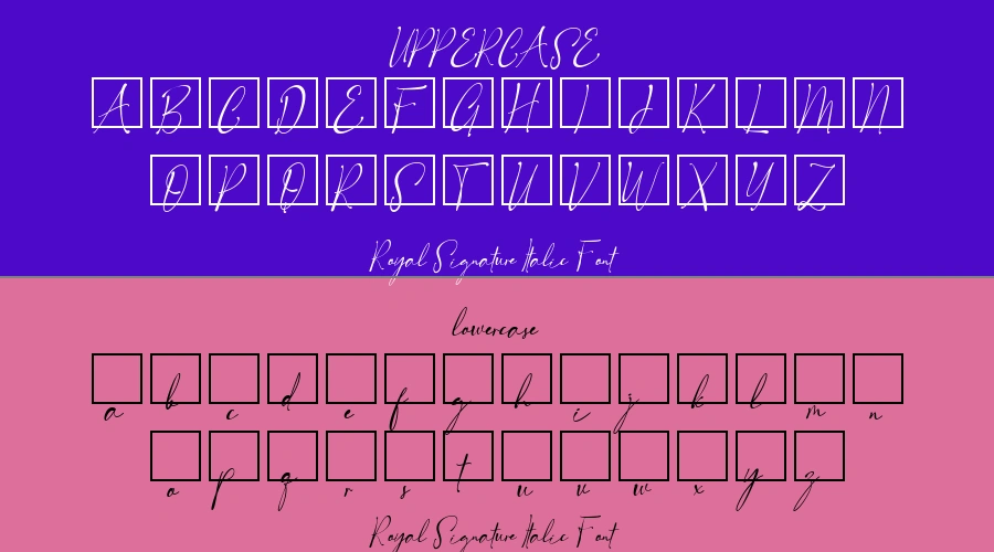 Royal Signature Italic Font Preview