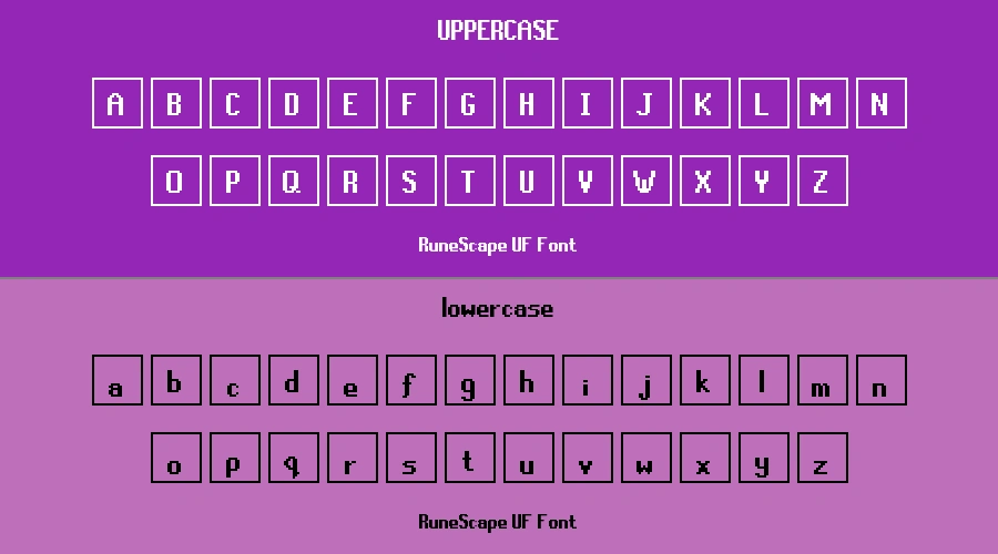 RuneScape UF Font Preview