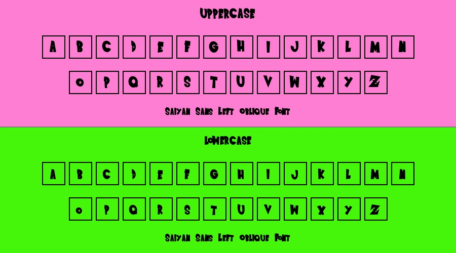 Saiyan Sans Left Oblique Font Preview