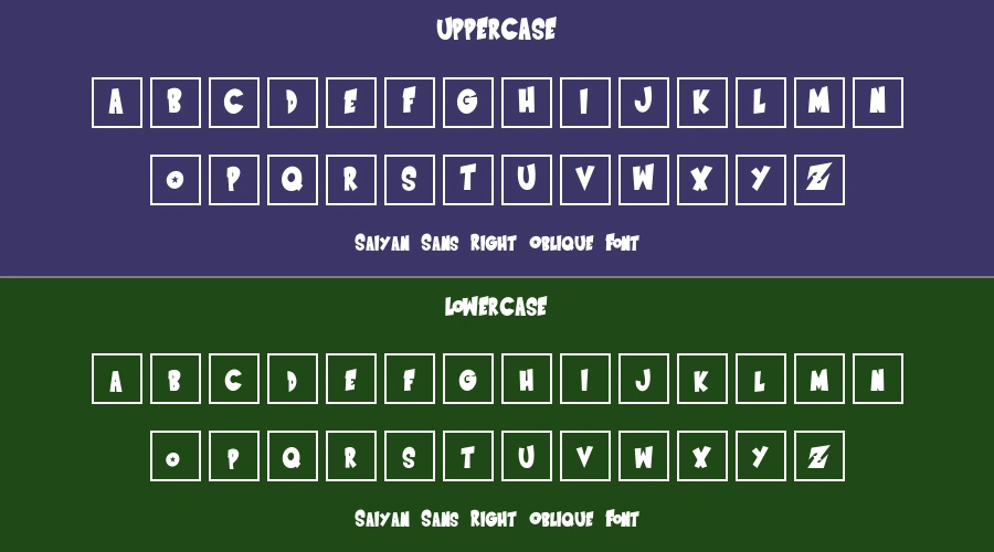 Saiyan Sans Right Oblique Font Preview